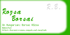 rozsa borsai business card